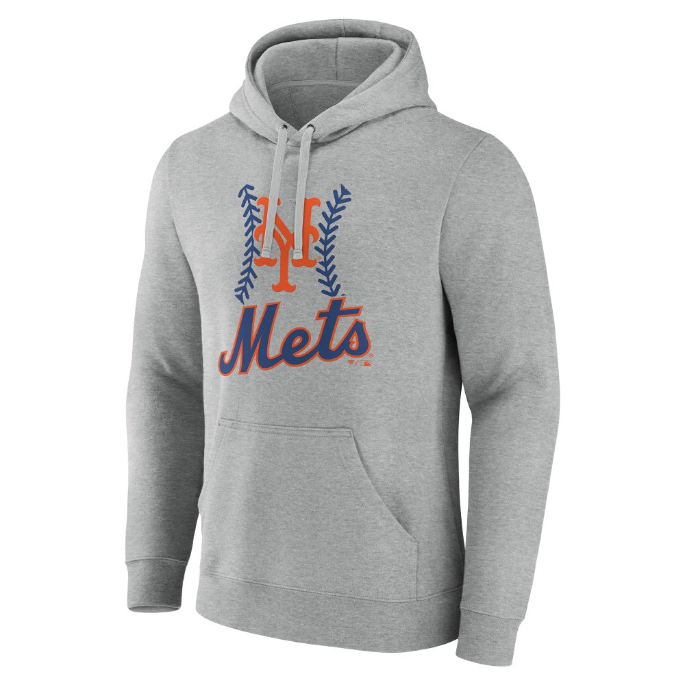 New York Mets Fastball Pullover Hoodie Gray