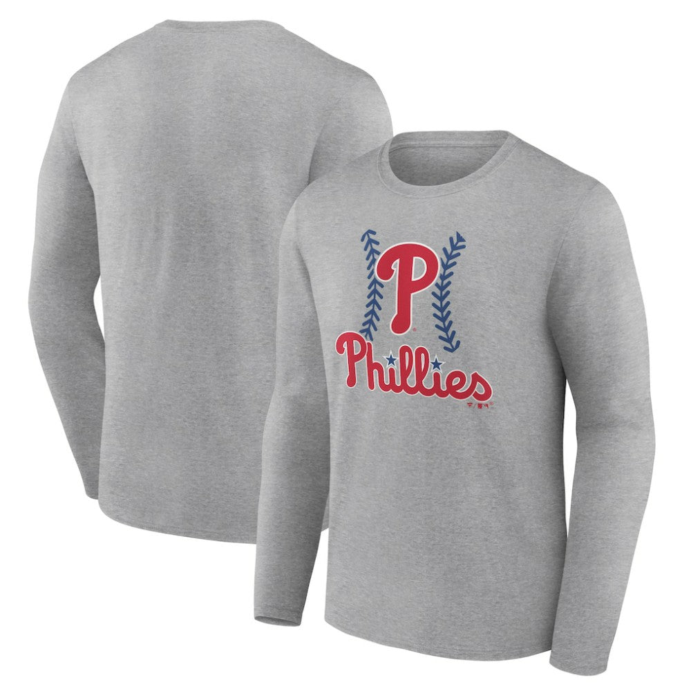 Philadelphia Phillies Fastball Long Sleeve T-Shirt Gray