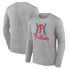 Philadelphia Phillies Fastball Long Sleeve T-Shirt Gray