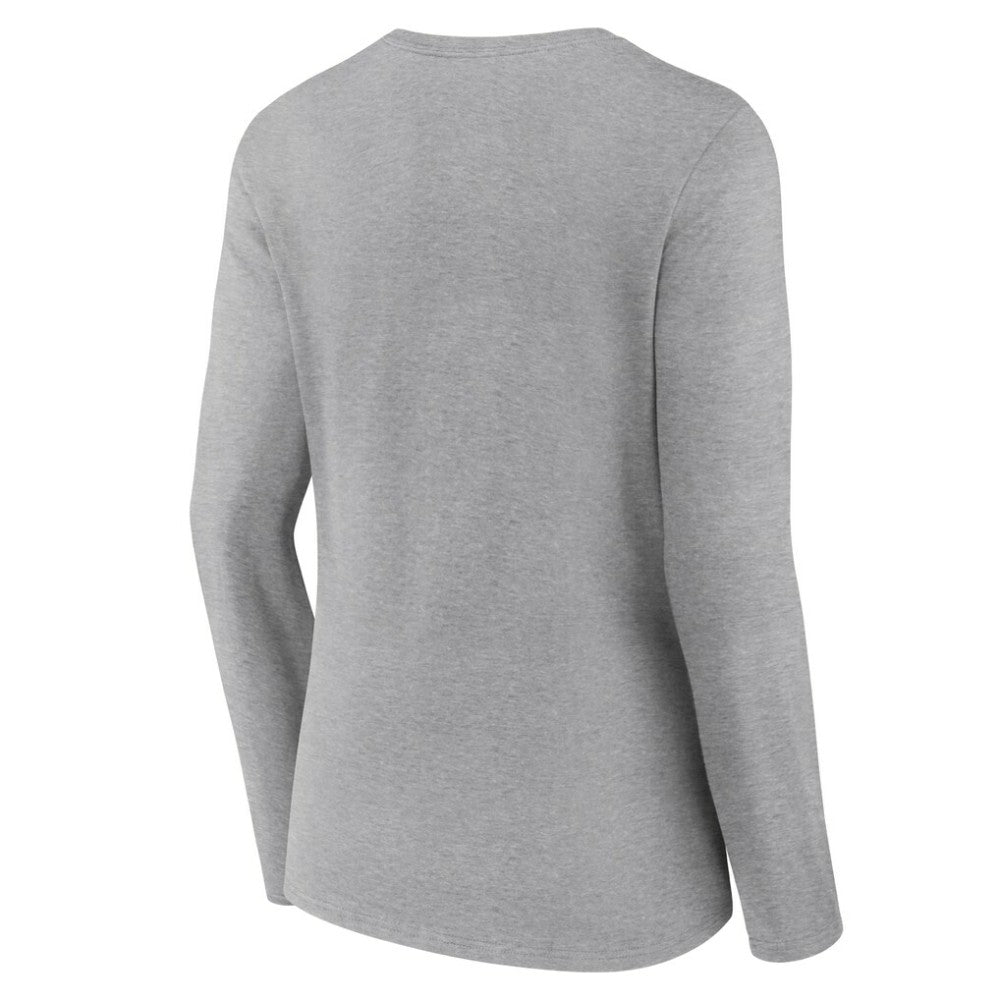 Philadelphia Phillies Women's Fastball Long Sleeve V-Neck T-Shirt Gray