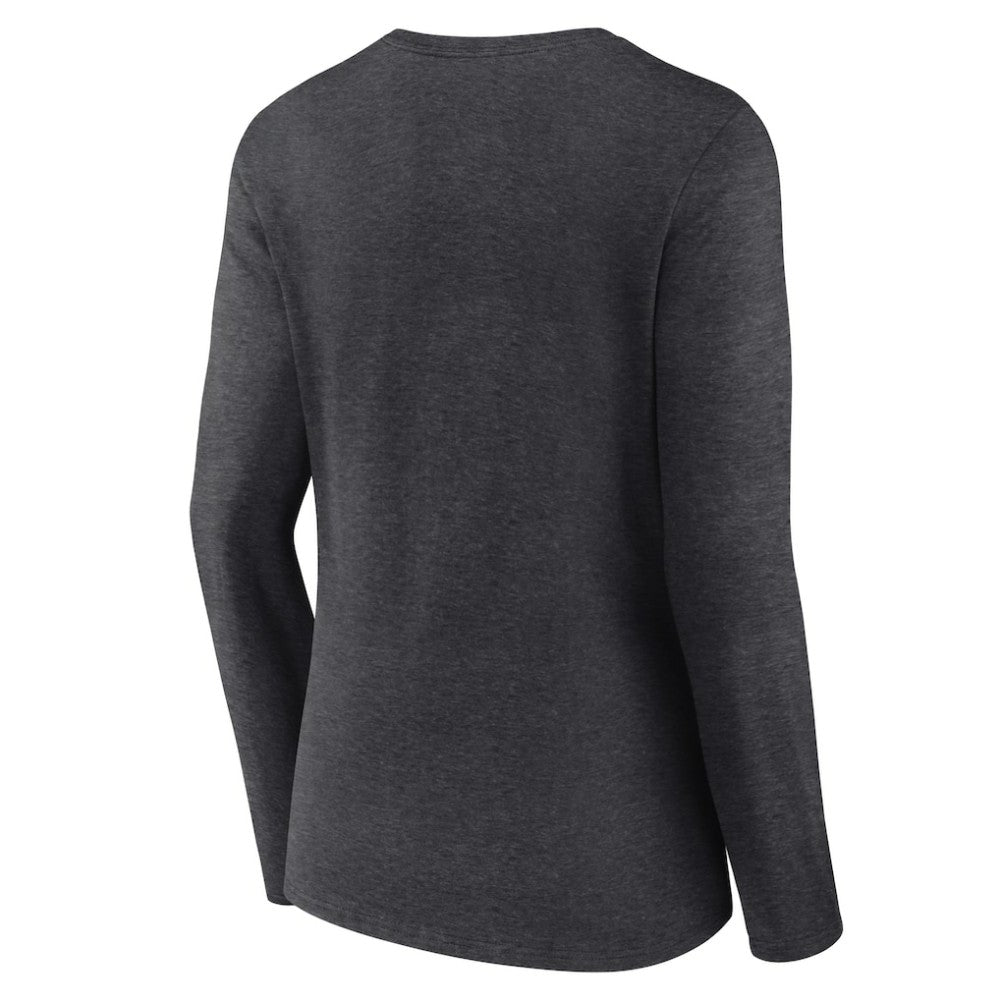 Atlanta Braves Women's Monochrome Long Sleeve V-Neck T-Shirt Charcoal