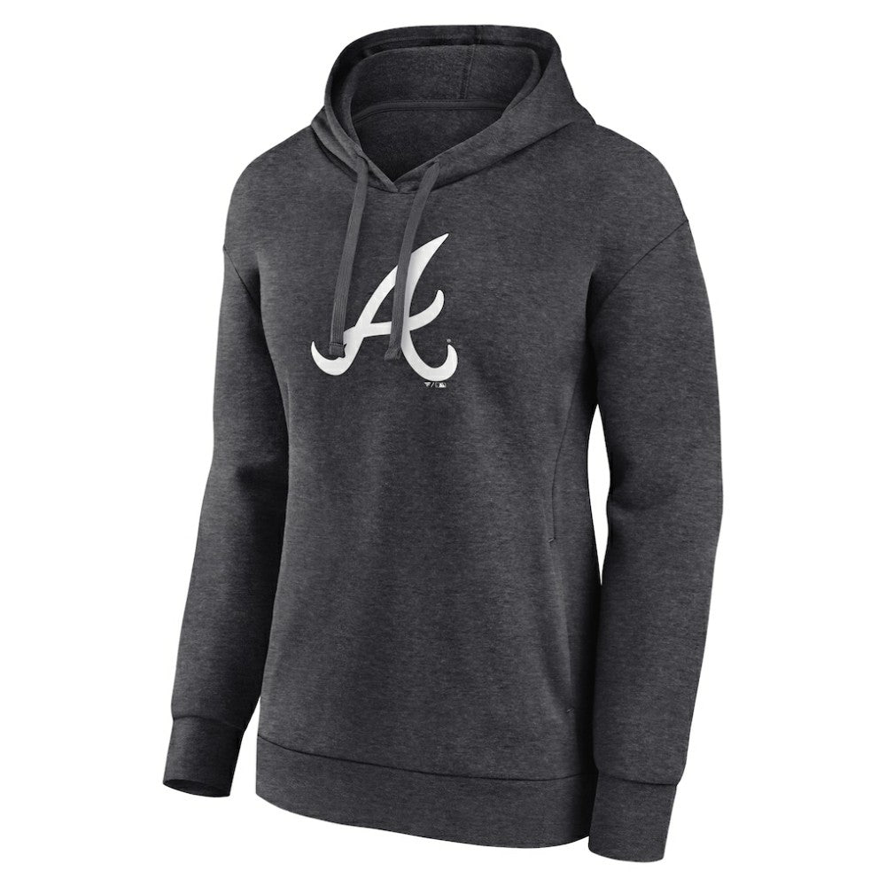 Atlanta Braves Women's Monochrome Pullover Hoodie Charcoal