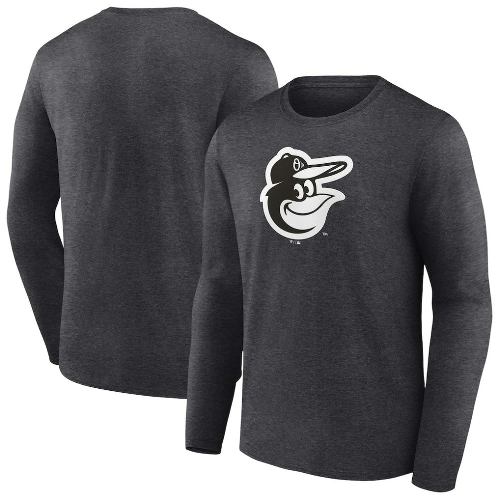 Baltimore Orioles Monochrome Long Sleeve T-Shirt Charcoal
