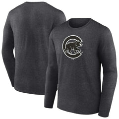 Chicago Cubs Monochrome Long Sleeve T-Shirt Charcoal