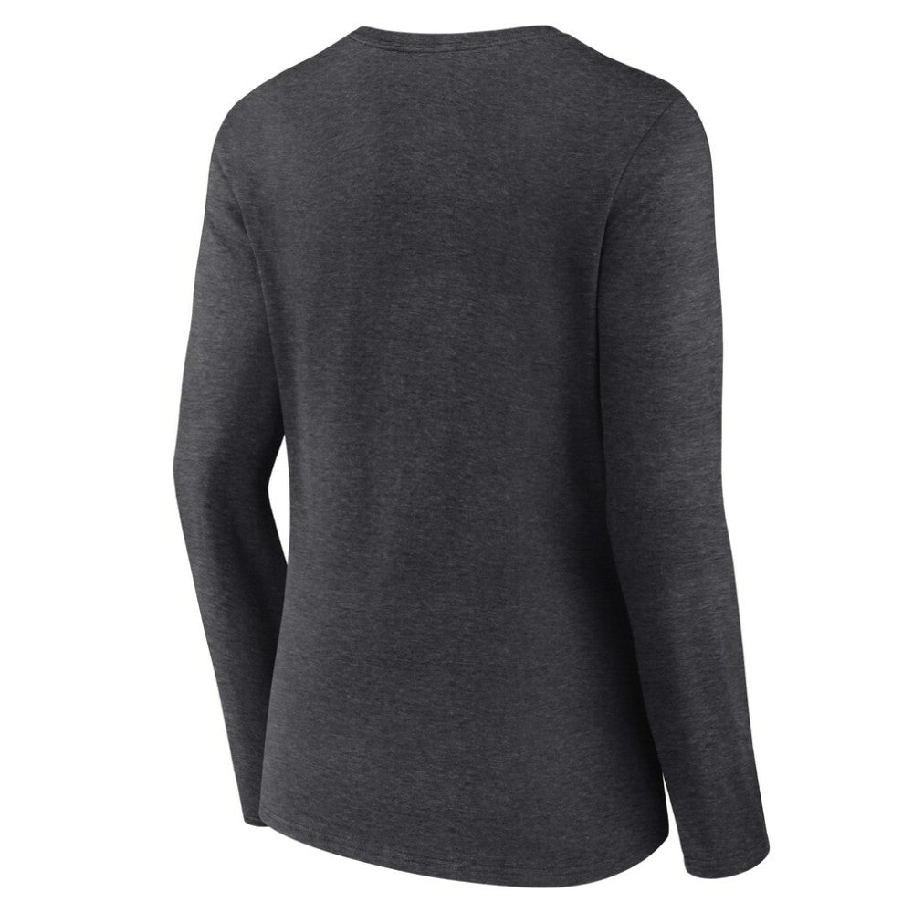 Cleveland Guardians Women's Monochrome Long Sleeve V-Neck T-Shirt Charcoal