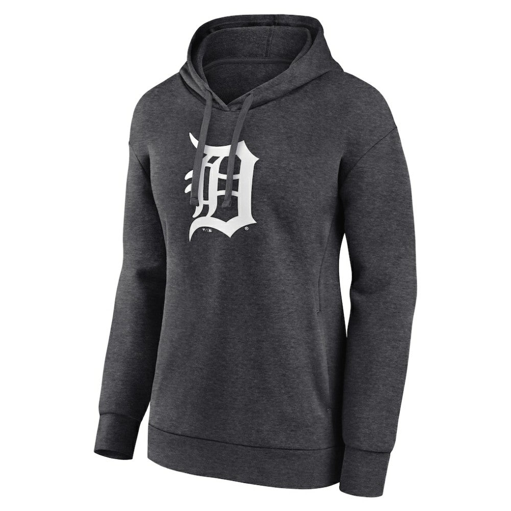 Detroit Tigers Women's Monochrome Pullover Hoodie Charcoal