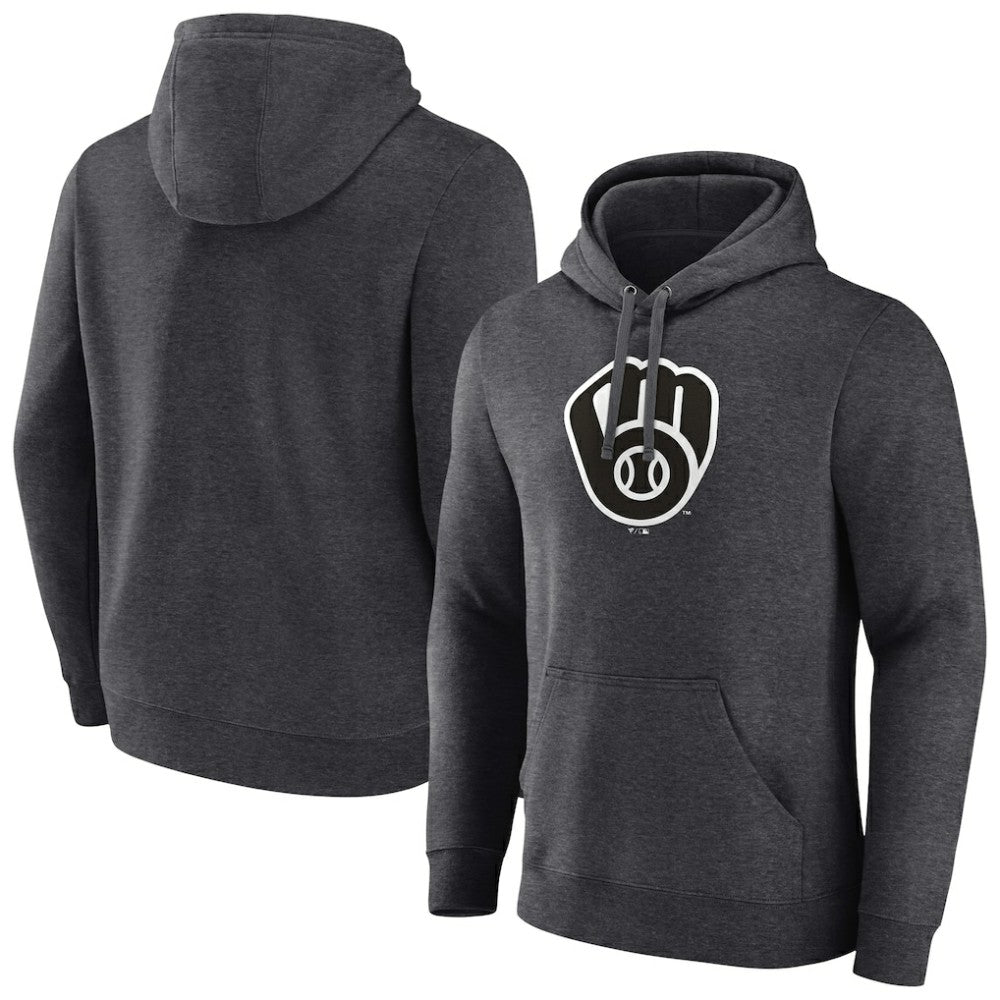 Milwaukee Brewers Monochrome Pullover Hoodie Charcoal