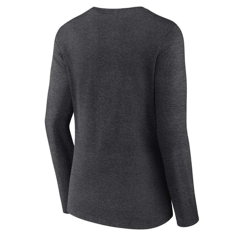 Milwaukee Brewers Women's Monochrome Long Sleeve V-Neck T-Shirt Charcoal
