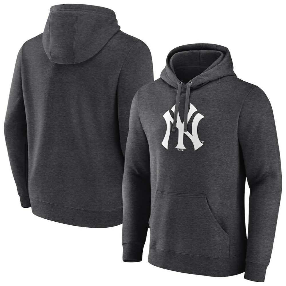 New York Yankees Monochrome Pullover Hoodie Charcoal