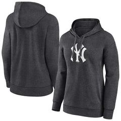 New York Yankees Women's Monochrome Pullover Hoodie Charcoal