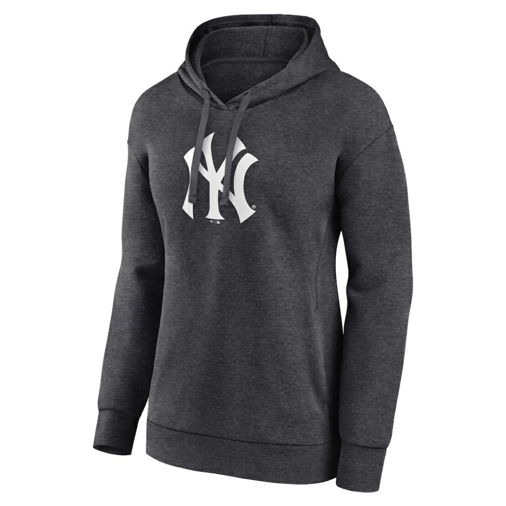 New York Yankees Women's Monochrome Pullover Hoodie Charcoal