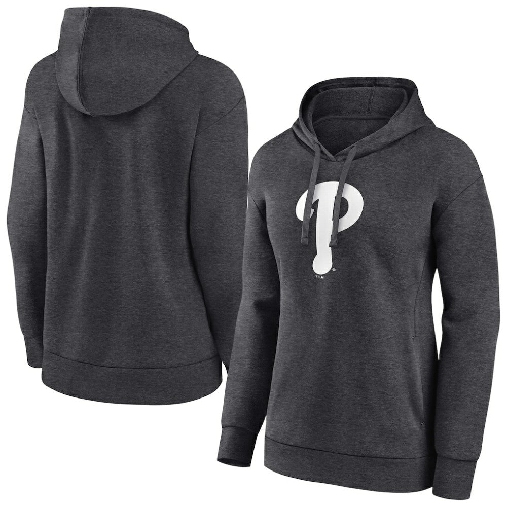 Philadelphia Phillies Women's Monochrome Pullover Hoodie Charcoal
