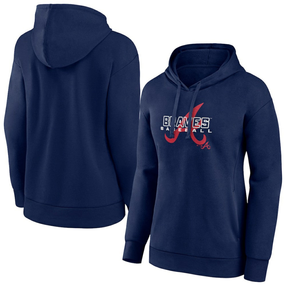 Atlanta Braves Women's Stellar Pullover Hoodie Navy