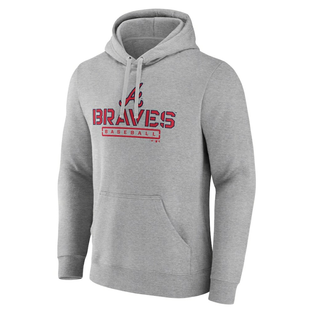 Atlanta Braves Evanston Stencil Pullover Hoodie Gray