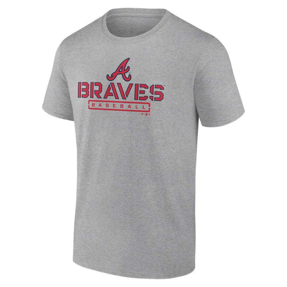 Atlanta Braves Evanston Stencil T-Shirt Heather Gray