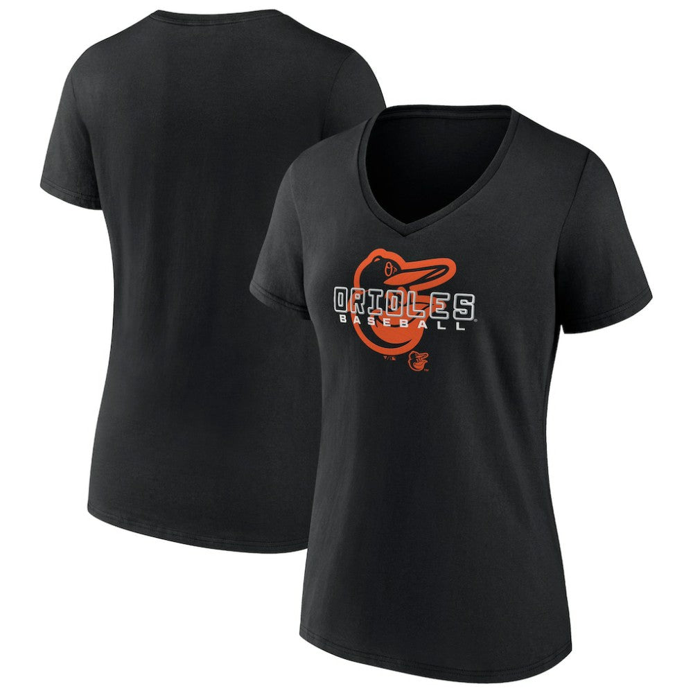 Baltimore Orioles Women's Stellar V-Neck T-Shirt Black