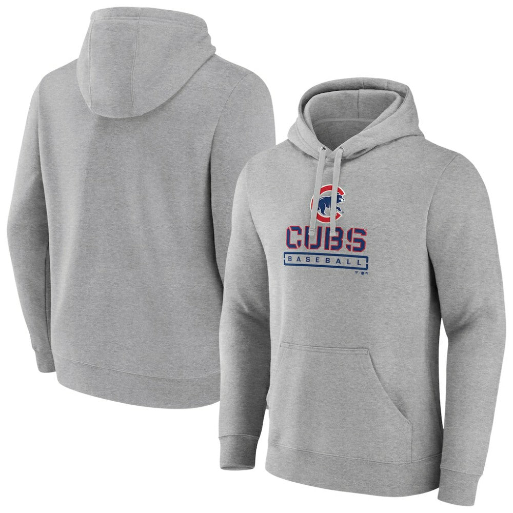 Chicago Cubs Evanston Stencil Pullover Hoodie Gray