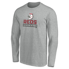 Cincinnati Reds Evanston Stencil Long Sleeve T-Shirt Gray
