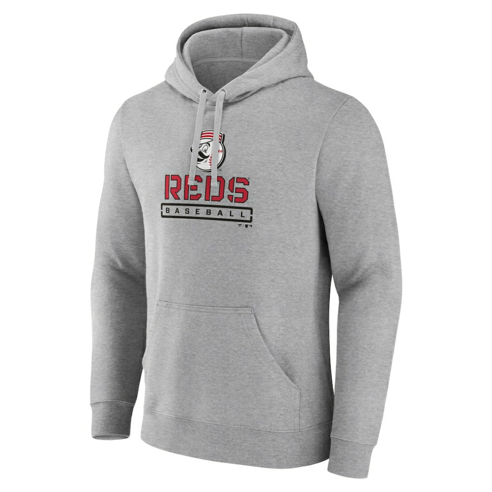 Cincinnati Reds Evanston Stencil Pullover Hoodie Gray
