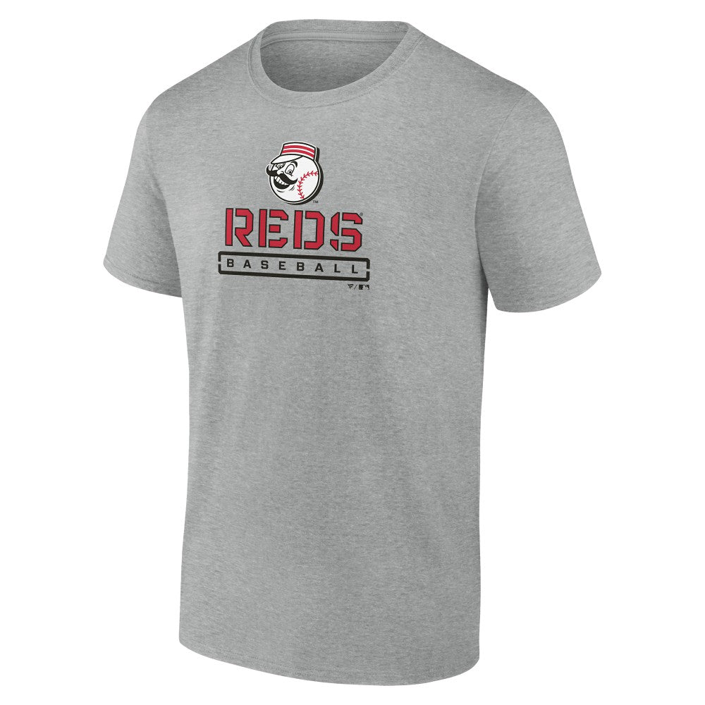 Cincinnati Reds Evanston Stencil T-Shirt Heather Gray