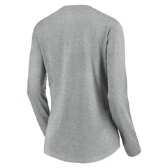 Cincinnati Reds Women's Evanston Stencil Long Sleeve V-Neck T-Shirt Gray