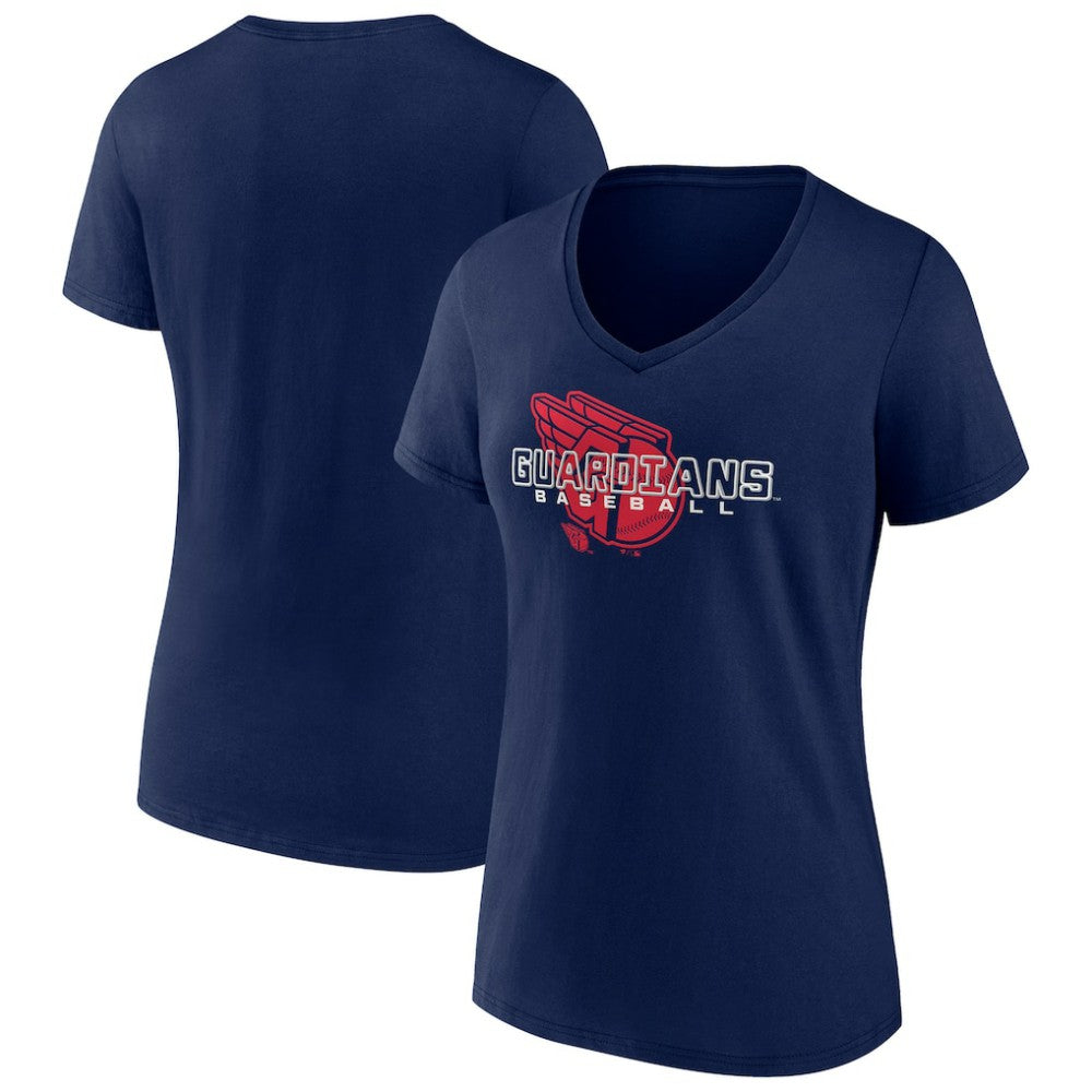 Cleveland Guardians Women's Stellar V-Neck T-Shirt Navy