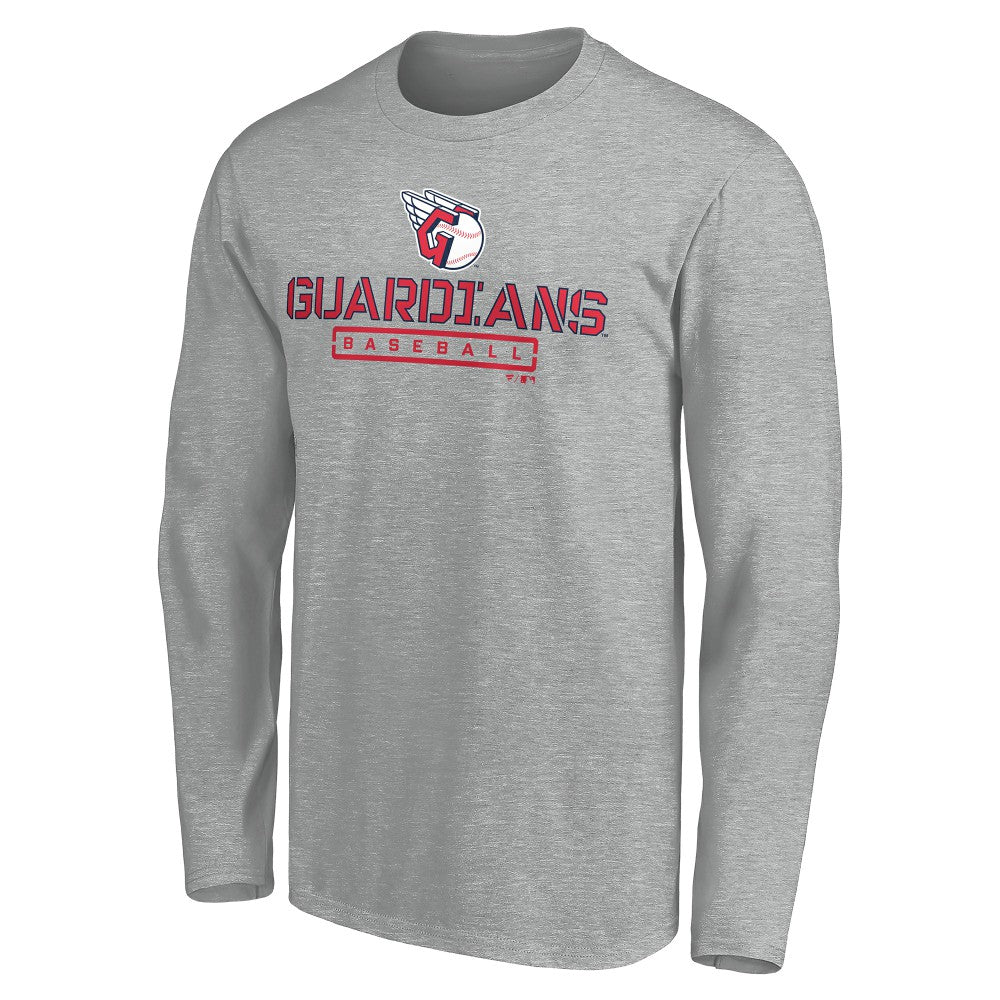 Cleveland Guardians Evanston Stencil Long Sleeve T-Shirt Gray