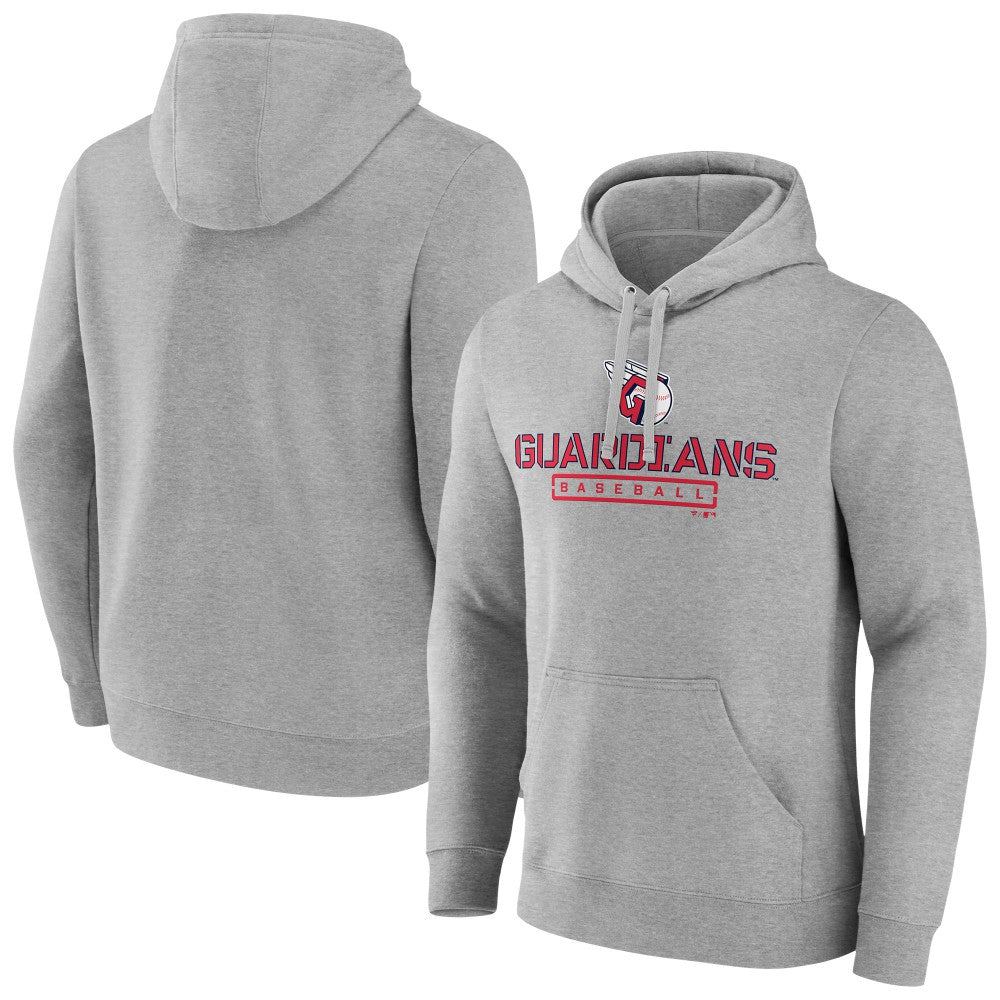 Cleveland Guardians Evanston Stencil Pullover Hoodie Gray