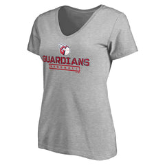 Cleveland Guardians Women's Evanston Stencil V-Neck T-Shirt Gray
