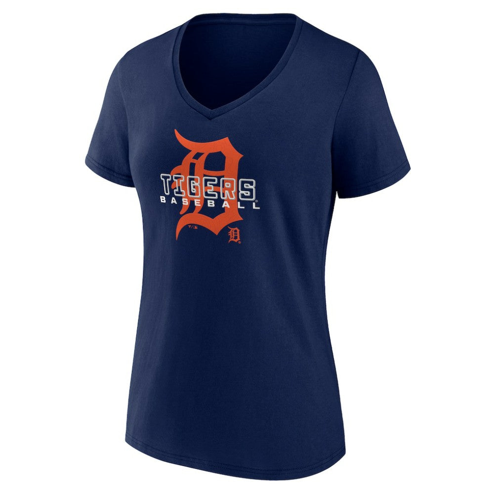 Detroit Tigers Women's Stellar V-Neck T-Shirt Navy