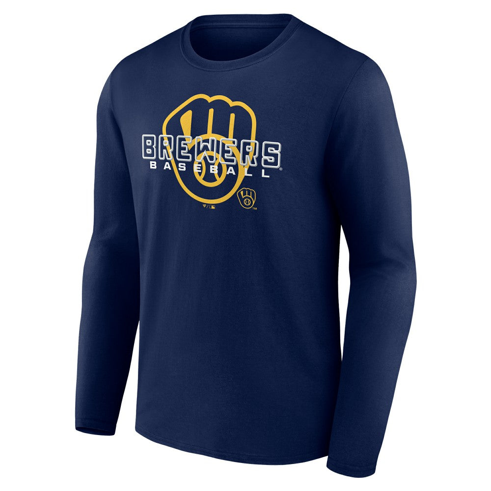 Milwaukee Brewers Stellar Long Sleeve T-Shirt Navy