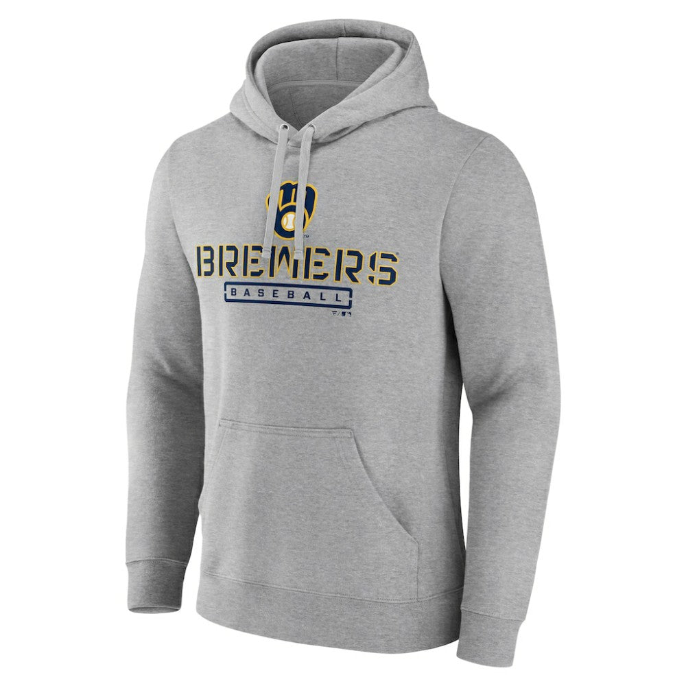 Milwaukee Brewers Evanston Stencil Pullover Hoodie Gray