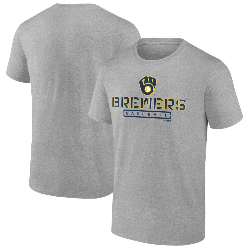 Milwaukee Brewers Evanston Stencil T-Shirt Heather Gray