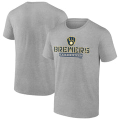 Milwaukee Brewers Evanston Stencil T-Shirt Heather Gray