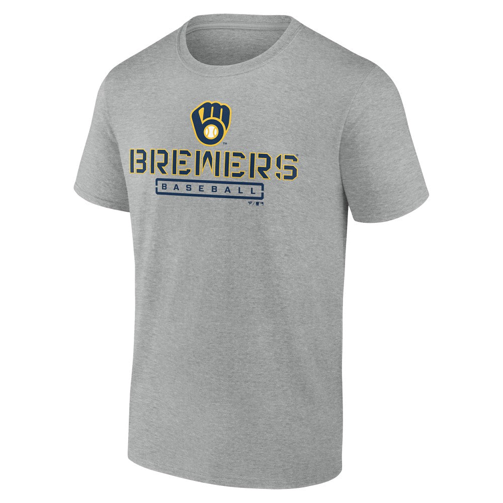 Milwaukee Brewers Evanston Stencil T-Shirt Heather Gray