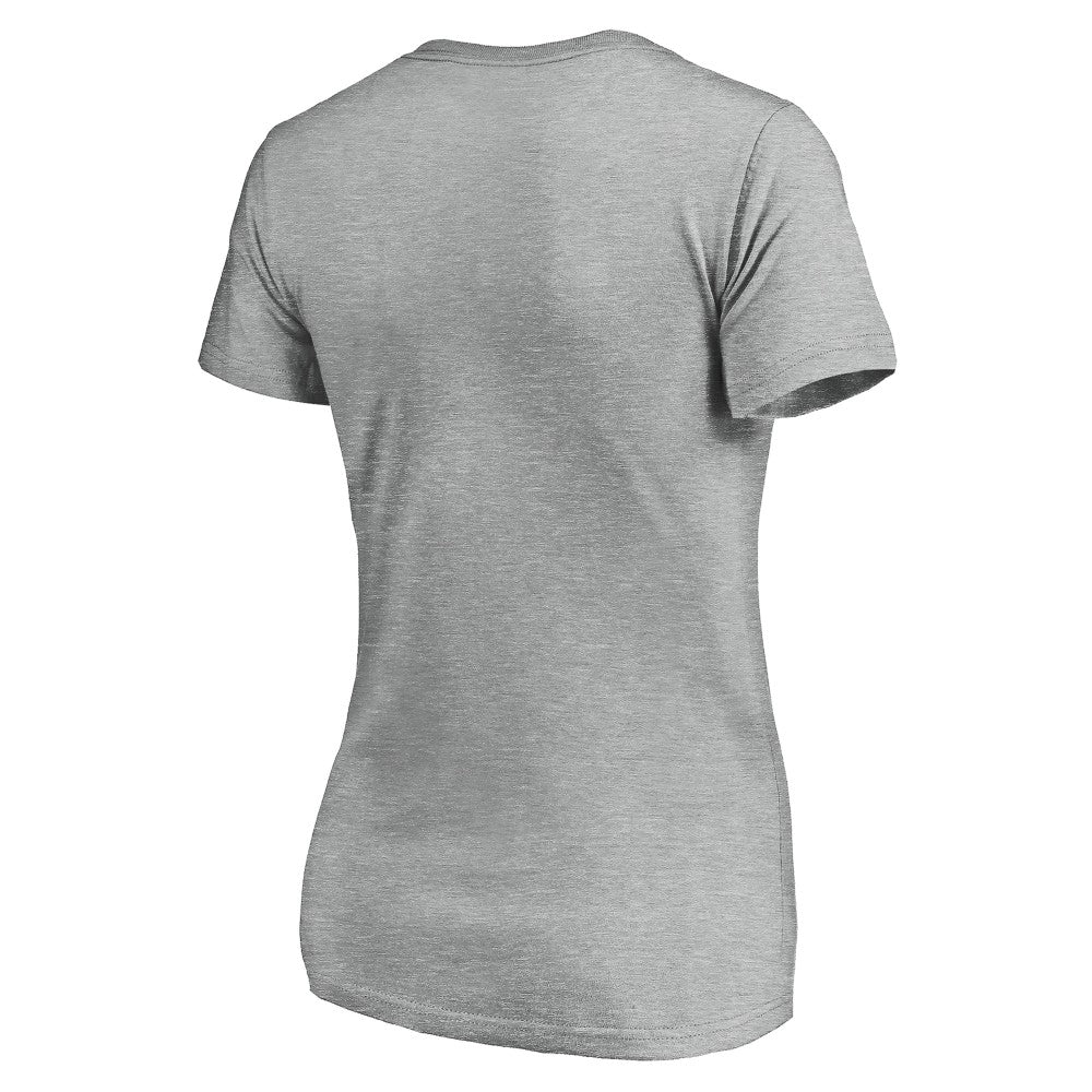 Milwaukee Brewers Women's Evanston Stencil V-Neck T-Shirt Gray