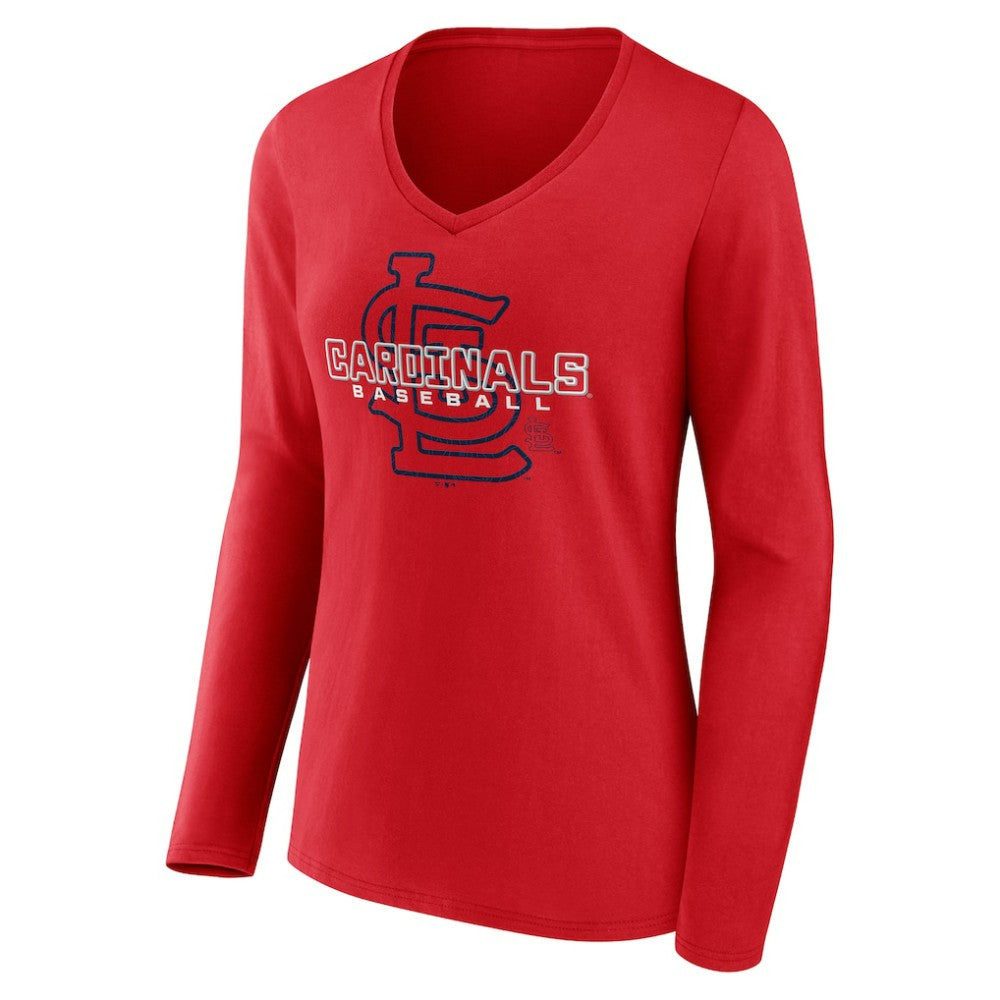 St. Louis Cardinals Women's Stellar Long Sleeve V-Neck T-Shirt Red