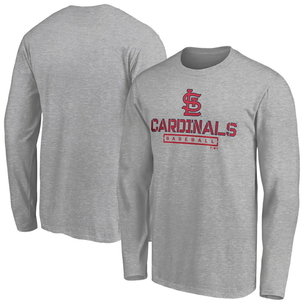 St. Louis Cardinals Evanston Stencil Long Sleeve T-Shirt Gray