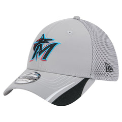 Miami Marlins Linear 39THIRTY Flex Hat Gray | New Era
