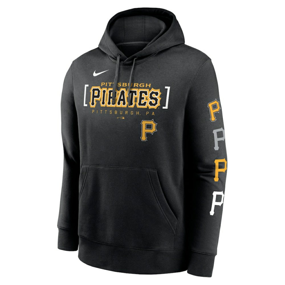 Pittsburgh Pirates Club Stack Pullover Hoodie Black | Nike