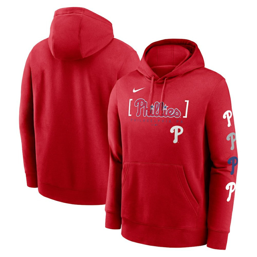 Philadelphia Phillies Club Stack Pullover Hoodie Red | Nike