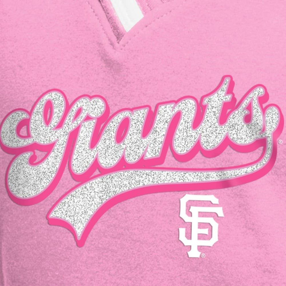 San Francisco Giants Girls Youth Mommy & Me Raglan V-Neck T-Shirt Pink | New Era