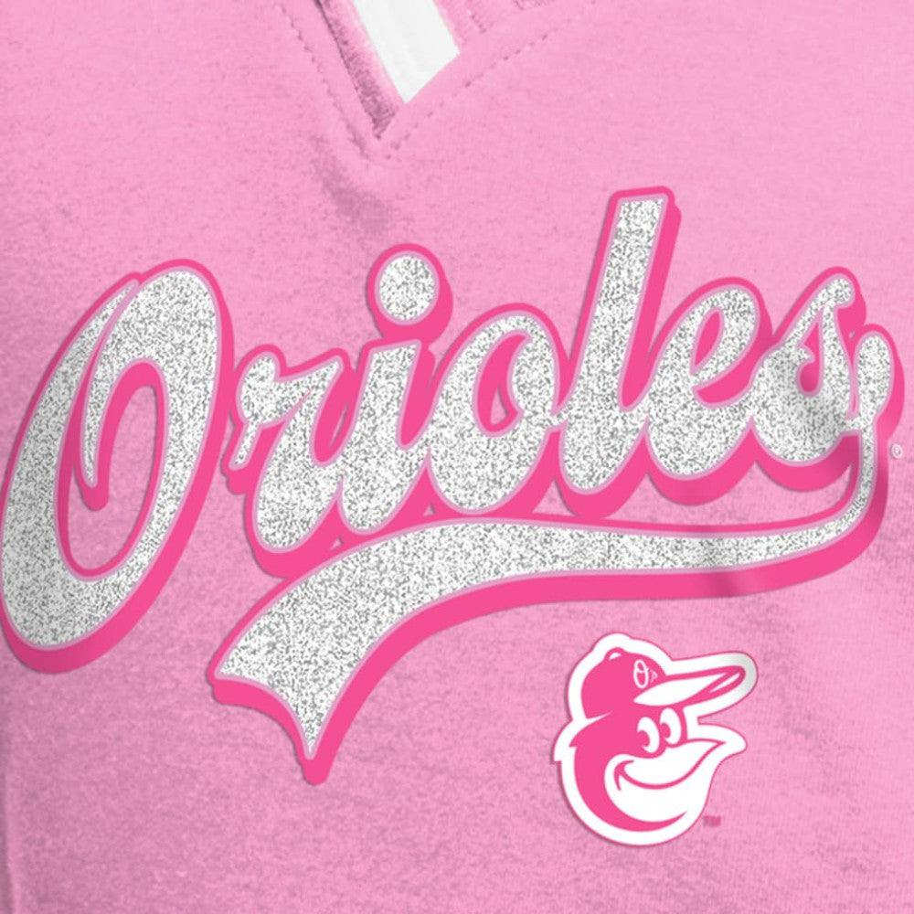 Baltimore Orioles Girls Youth Mommy & Me Raglan V-Neck T-Shirt Pink | New Era
