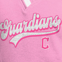 Cleveland Guardians Girls Youth Mommy & Me Raglan V-Neck T-Shirt Pink | New Era