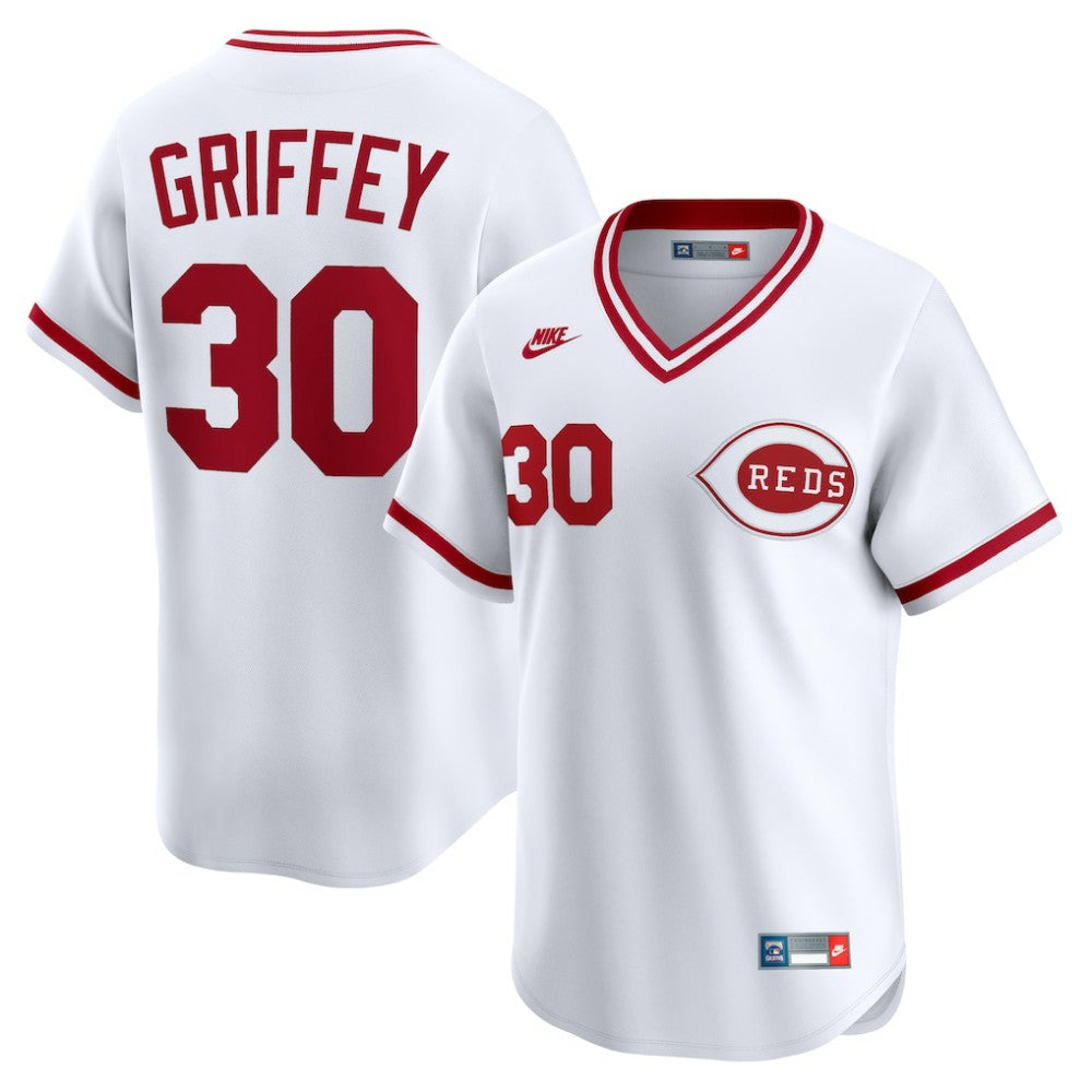 Ken Griffey Cincinnati Reds Throwback Cooperstown Collection Limited Jersey White | Nike