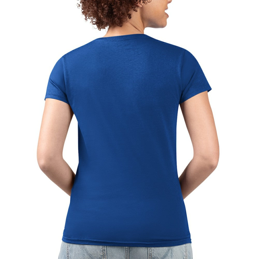Chicago Cubs G-III 4Her by Carl Banks Women's Super-Slim Fit Lightweight Flowers Graphic V-Neck T-Shirt Royal