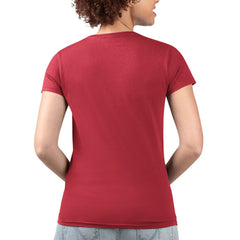 Chicago Cubs G-III 4Her by Carl Banks Women's Super-Slim Fit Lightweight Flowers Graphic V-Neck T-Shirt Red