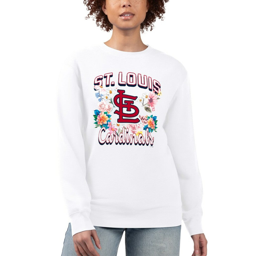 St. Louis Cardinals G-III 4Her by Carl Banks Women's Flowers Graphic Pullover Sweatshirt White