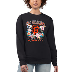 San Francisco Giants G-III 4Her by Carl Banks Women's Flowers Graphic Pullover Sweatshirt Black