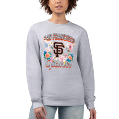 San Francisco Giants G-III 4Her by Carl Banks Women's Flowers Graphic Pullover Sweatshirt Heather Gray